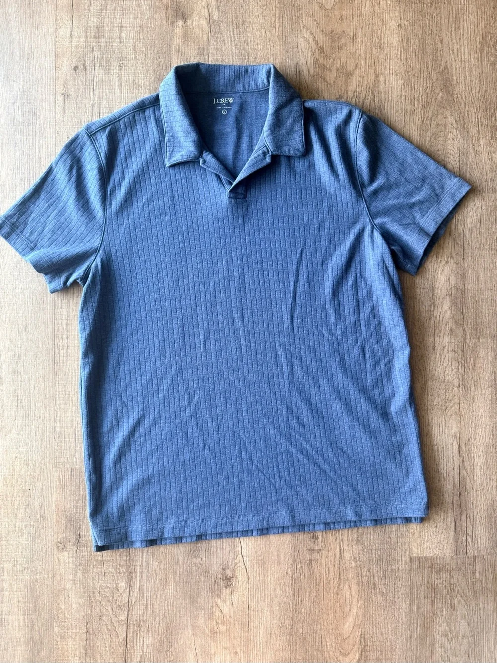 Men J. Crew Ribbed Dark Blue Polo
